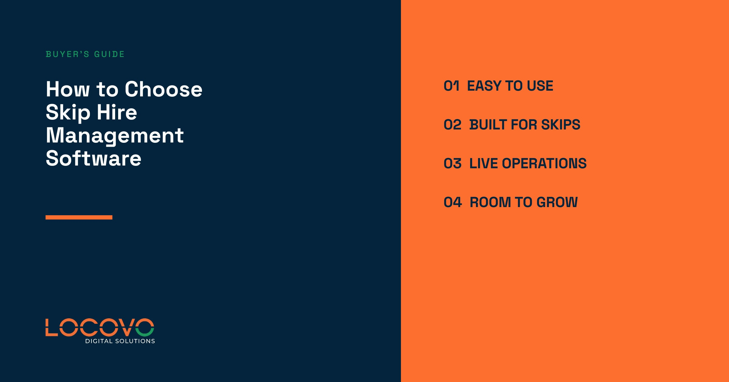 Skip hire software checklist covering ease of use, industry fit, operations and room to grow.